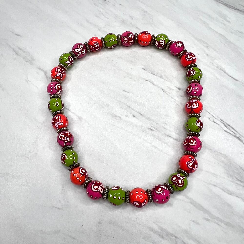 Vintage Stretchy Butterfly Bead Necklace